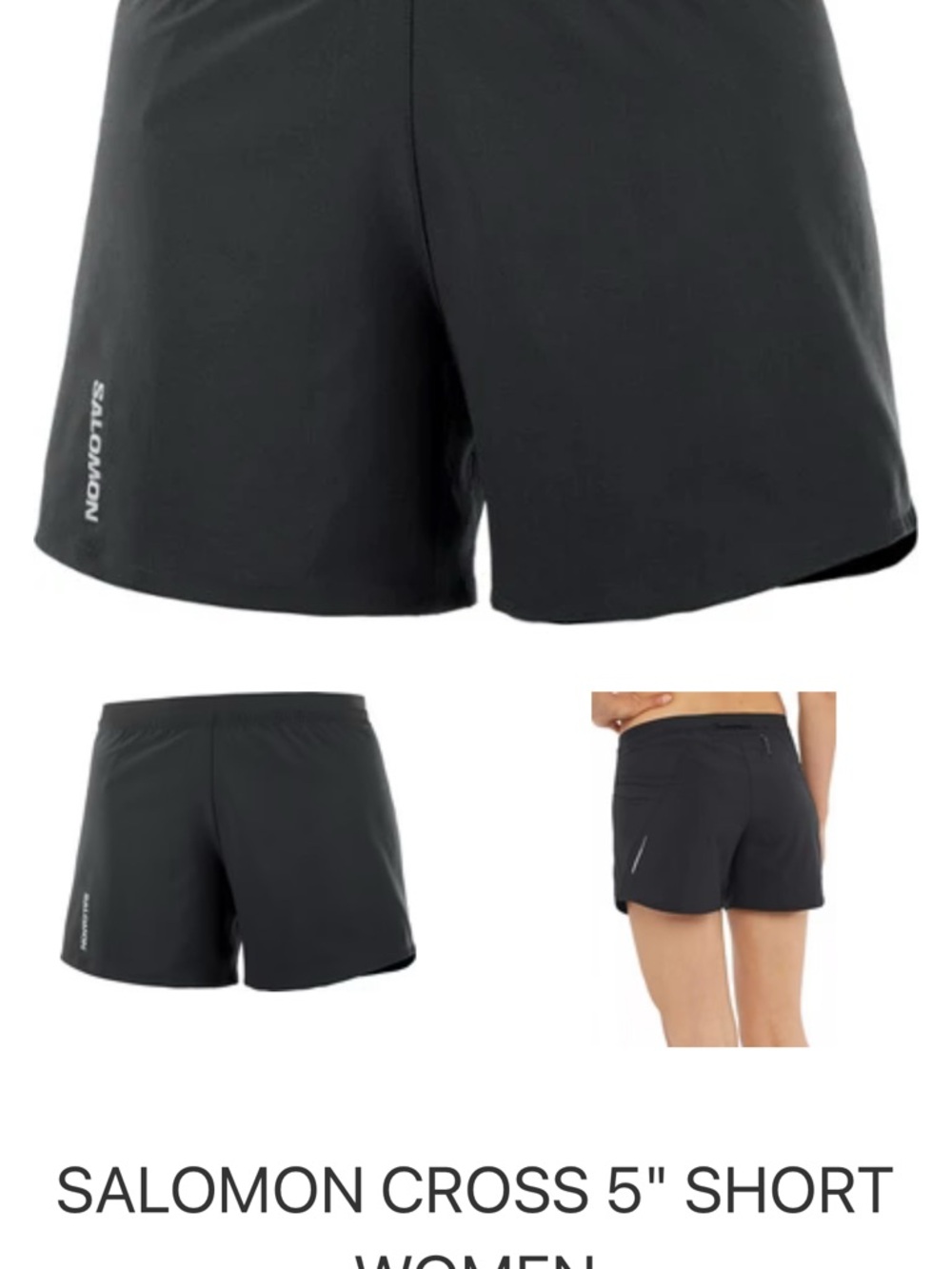 Salomon Women's Athletic Running Shorts - Black